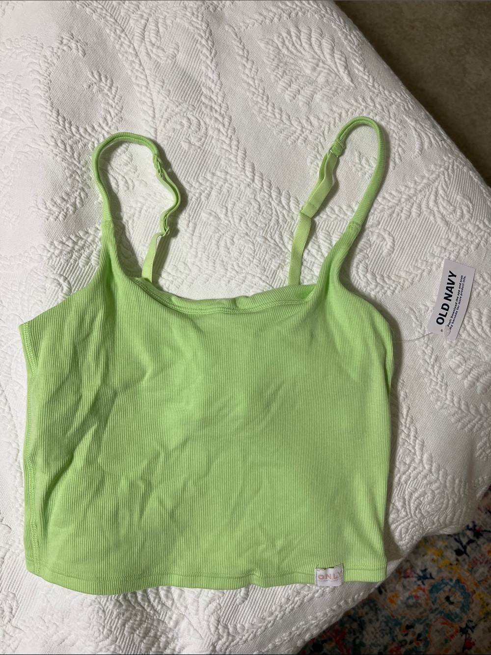 Soft Limon Lime Green Rib-Knit Brami Top
